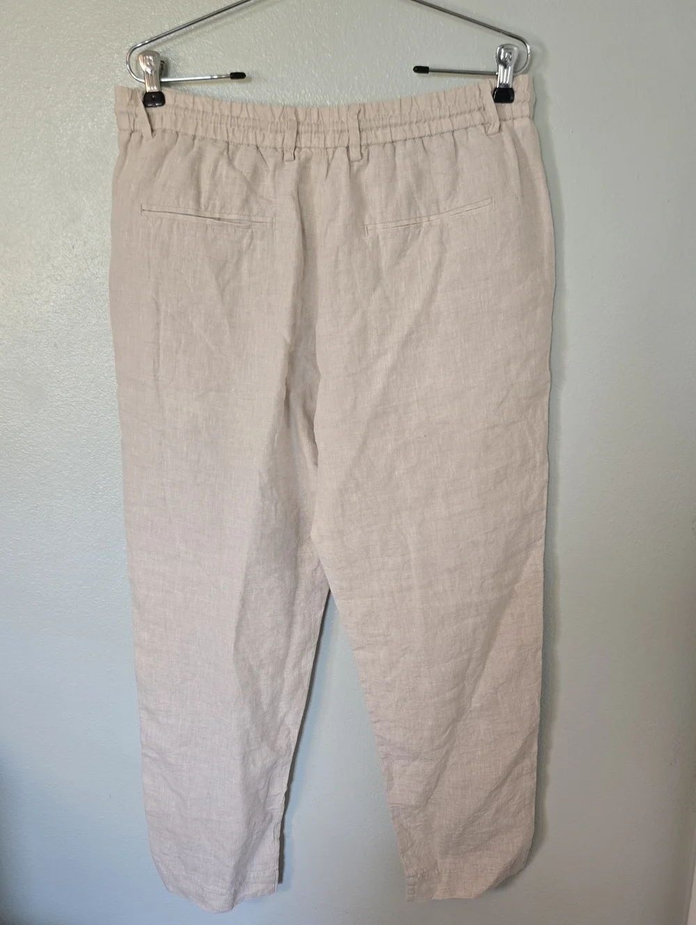Zara | Classic Beige Linen Trousers Size Large